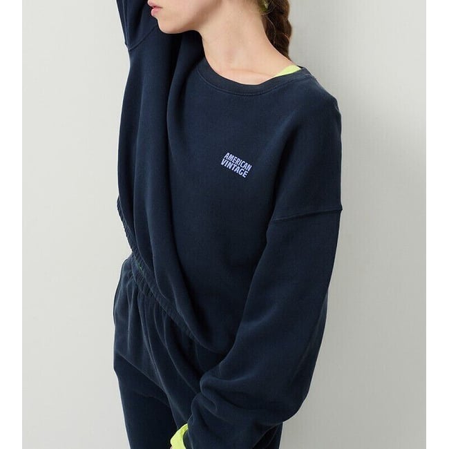 Sweat col rond IZUBIRD marine <span itemprop=