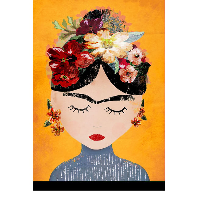 Tableau art frida kalho et sa couronne - HEXOA