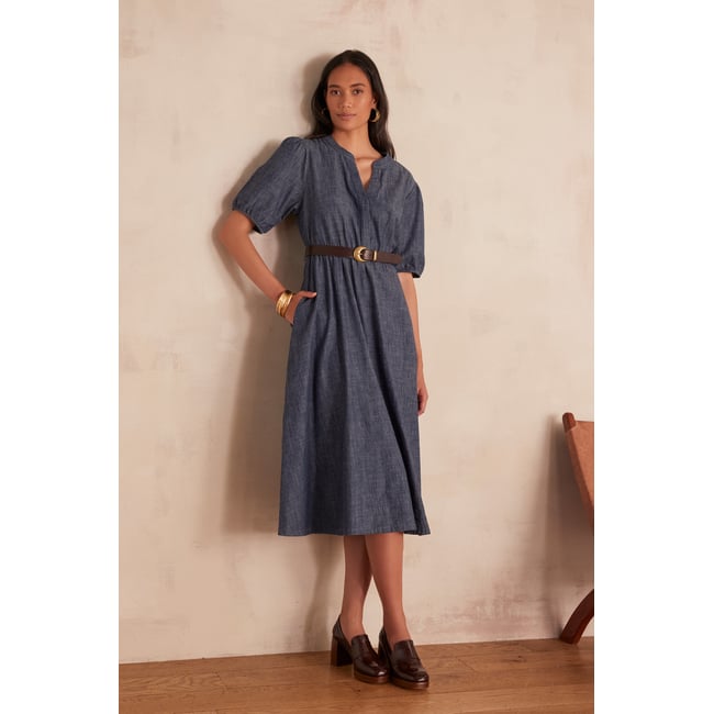 Robe LINDA en coton gris <span itemprop=