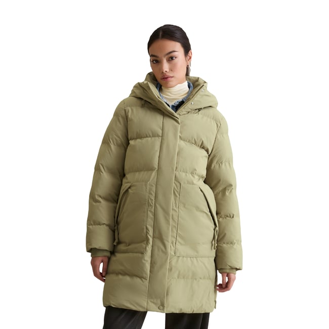 Manteau bouffant regular avec surface hydrofuge vert <span itemprop=