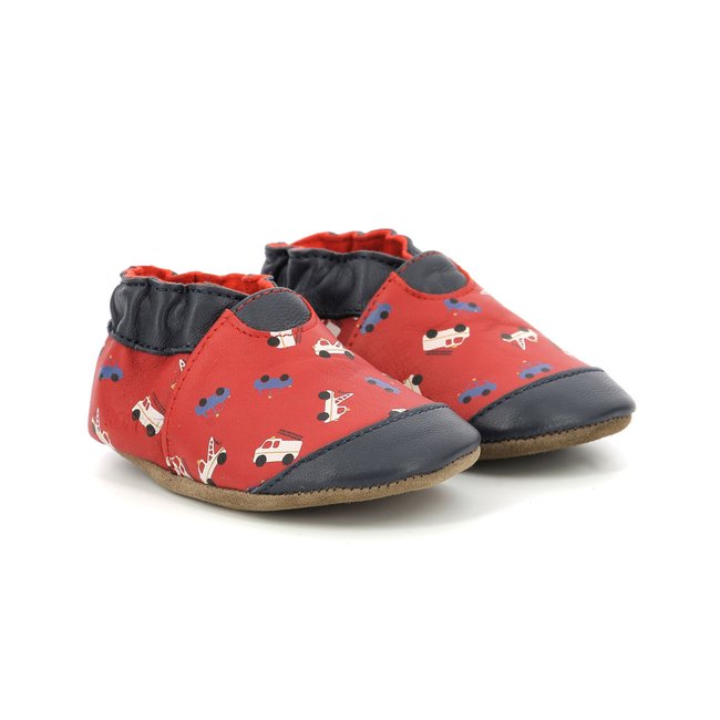 Chaussons Cuir SUPER CARS rouge <span itemprop=