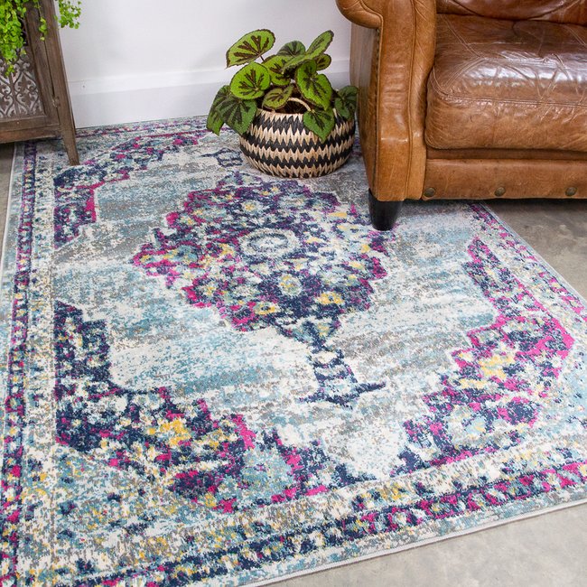 Tapis traditonnel, effet vieilli, OSCAR Couleur multicolore <span itemprop=
