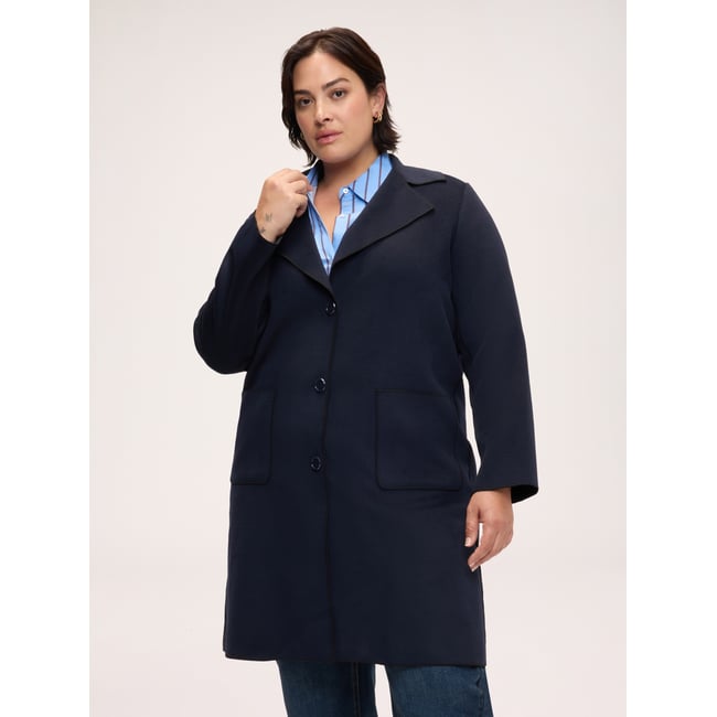 Manteau avec poches plaquées bleu <span itemprop=