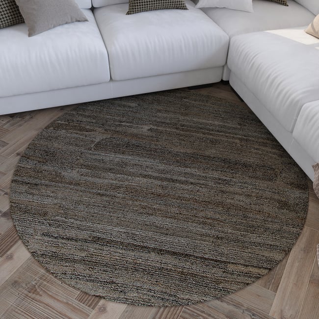 Tapis couloir uni texturé style naturel ,  Hamptons EIGHTEEN Couleur marron gris <span itemprop=