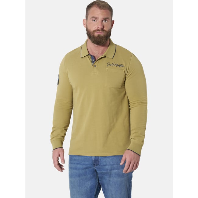 Polo à manches longues RUDIN kaki <span itemprop=