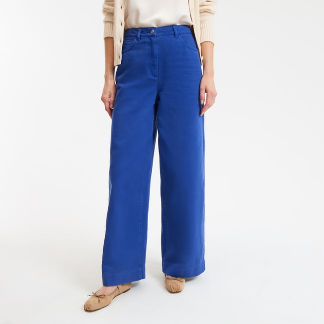 Pantalon large taille haute en twill de coton - LA REDOUTE COLLECTIONS