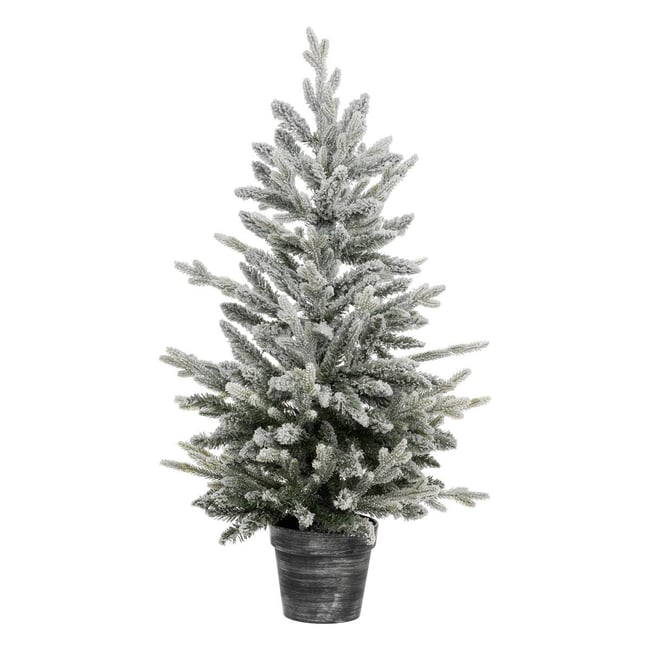 Sapin en pot Frosty 100 cm Couleur blanc <span itemprop=