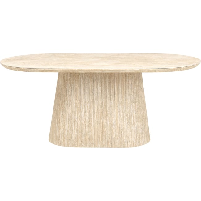 Table ovale en grès, TRAVERTINO Couleur beige <span itemprop=
