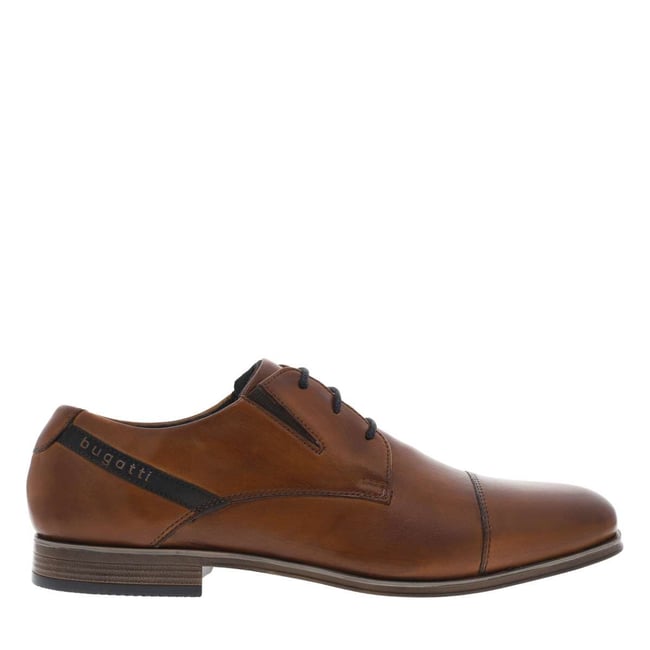 Derbies cuir talon plat marron <span itemprop=