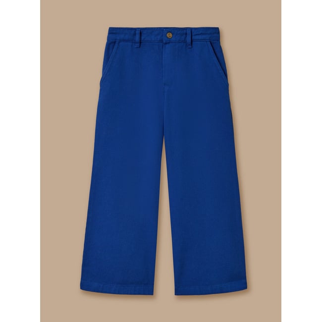 Pantalon large en twill - Collection JUNIOR outremer <span itemprop=