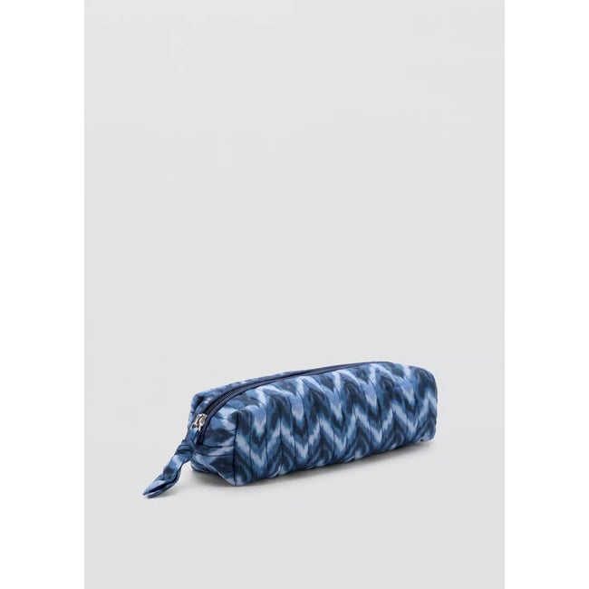 Trousse imprimée tie-dye bleu <span itemprop=