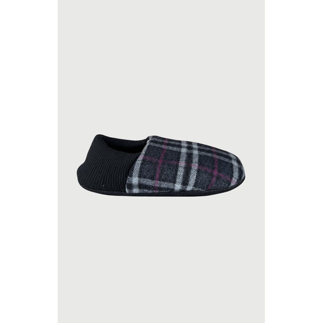 Chaussons en cuir et laine couleur unie Minuit marine <span itemprop=