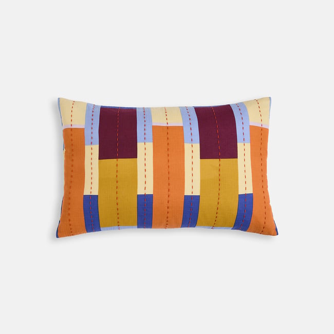 Funda de cojín rectangular, 60 x 40 cm, gasa de algodón, BLIKKA multicolor <span itemprop=