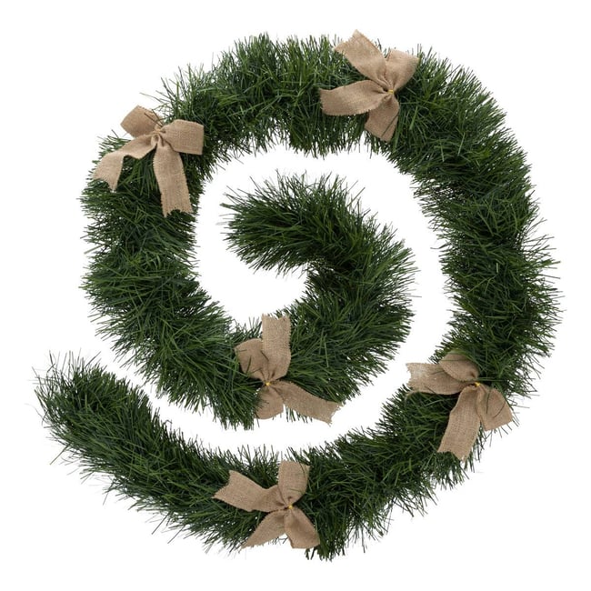 Guirlande boa 5 nœuds jute 20 cm x 2,7m 6 plis vert Couleur vert <span itemprop=