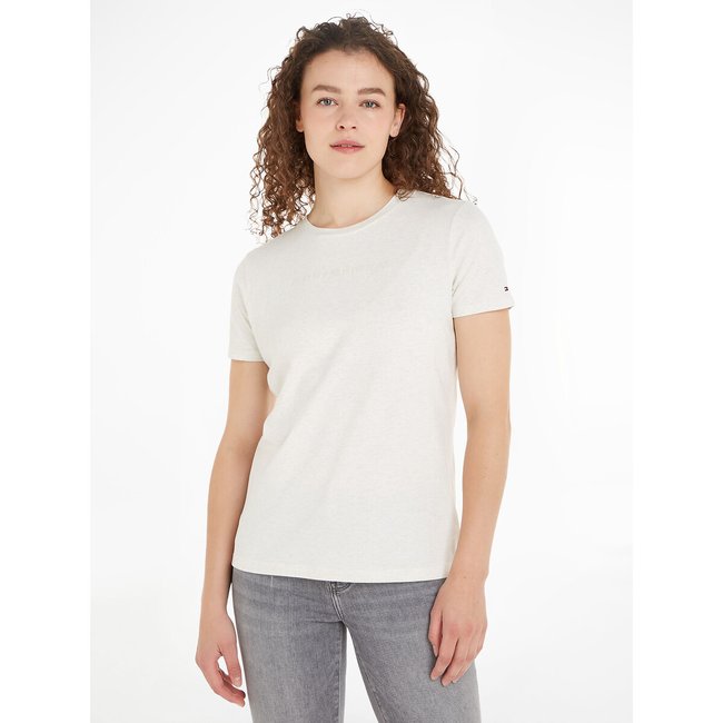 T-shirt scollo rotondo maniche corte bianco TOMMY HILFIGER