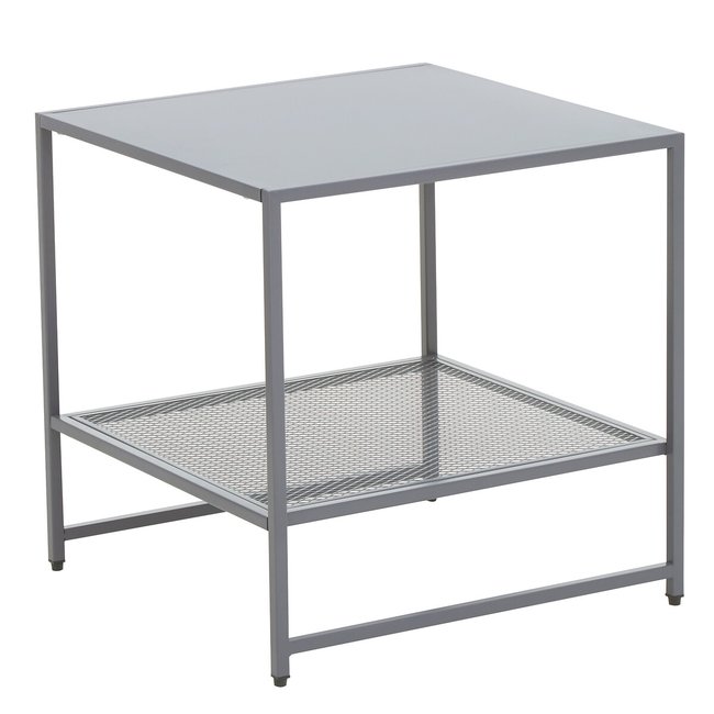 Jett Industrial Metal Square Side Table, grey, SO'HOME
