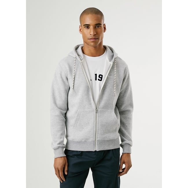 Sweat zippé à capuche Macbeth gris <span itemprop=