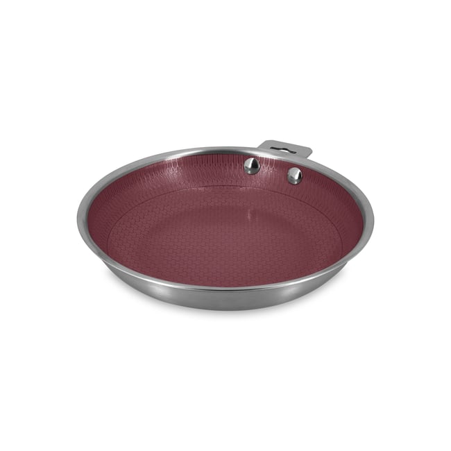 Poêle 24cm en acier inoxydable, AGLAE lie de vin <span itemprop=