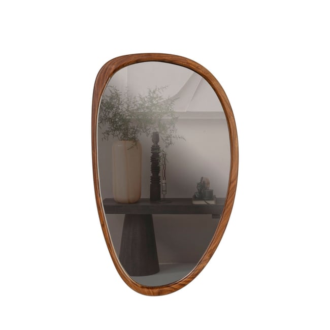 Miroir organique en bois 64x38cm- LEIF Couleur bois foncé <span itemprop=