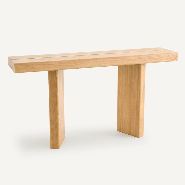 Console chêne et plaqué L140 cm, Olaga Couleur chêne naturel <span itemprop=