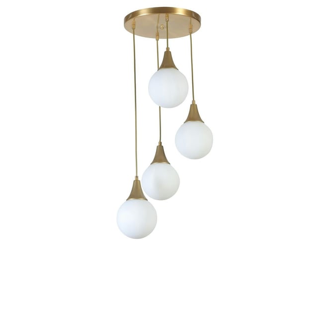 Suspension dorée moderne 4 globes SIERRE - PIER IMPORT