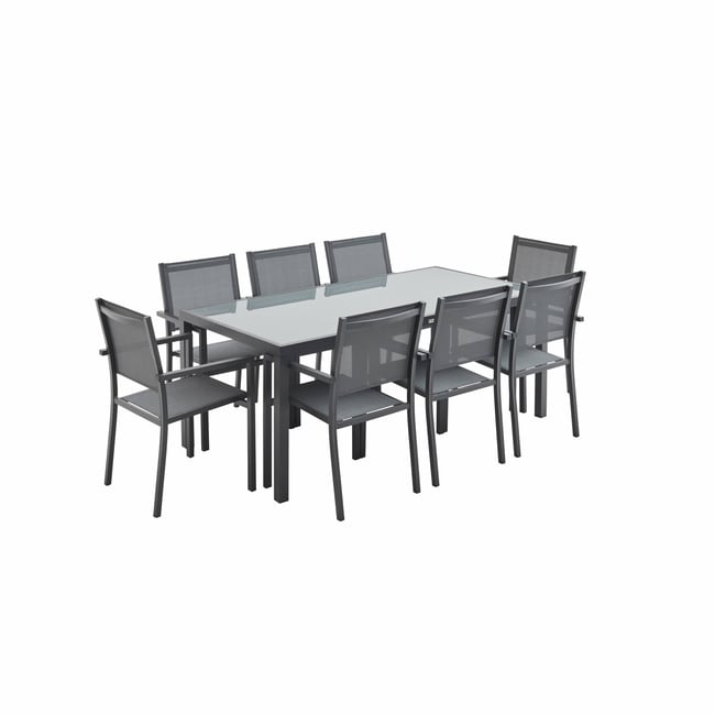 Table de jardin aluminium + 8 assises CAPUA 180 - SWEEEK