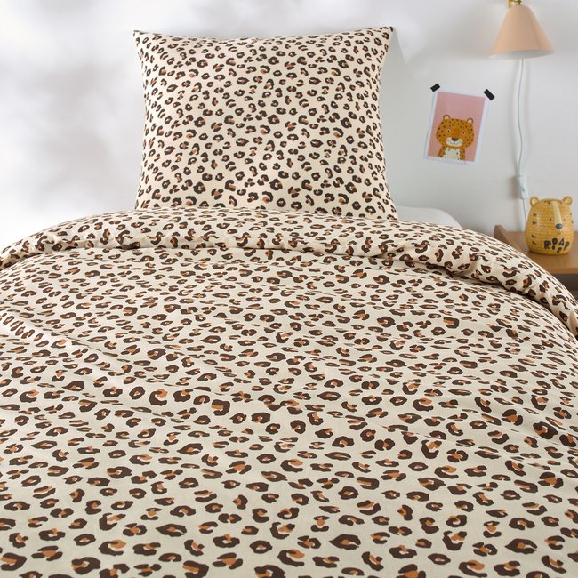 Set di biancheria da letto in cotone per bambini, federa quadrata, Leopold fantasia leopardata LA REDOUTE INTERIEURS