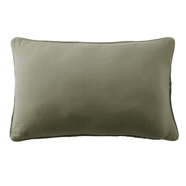 Coussin rectangulaire déhoussable 40x60 cm Gaze de Coton Terra Romarin romarin <span itemprop=