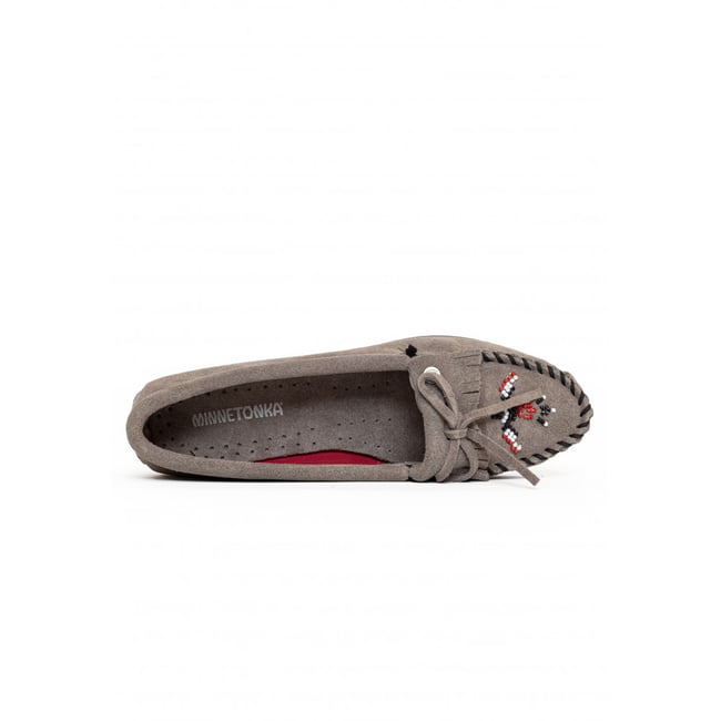 Mocassins Minnetonka Bébé Taupe - Taille 24-25 (US 7), En Daim, Neufs Avec Boîte Originale