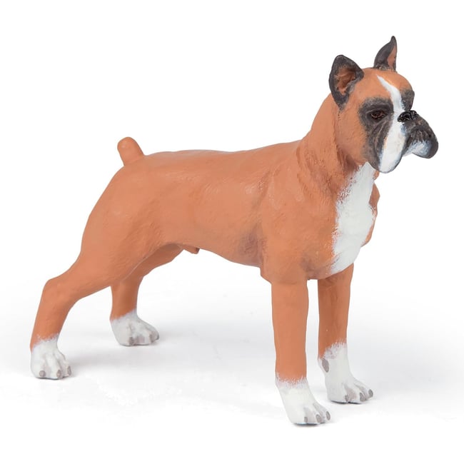 Figurine chien Boxer marron <span itemprop=