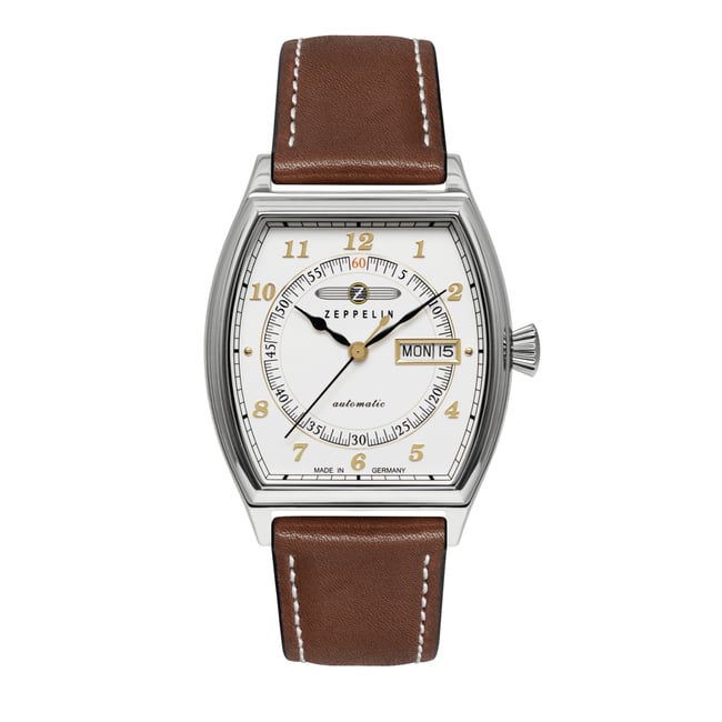 Montre Analogique  METROPOLIS argenté blanc marron <span itemprop=
