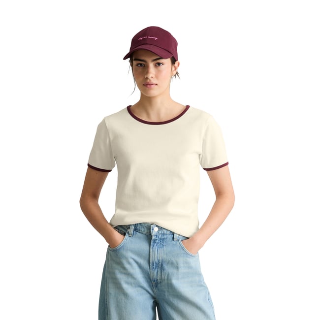 T-shirt structuré slim en pur coton bio - MARC O’POLO DENIM