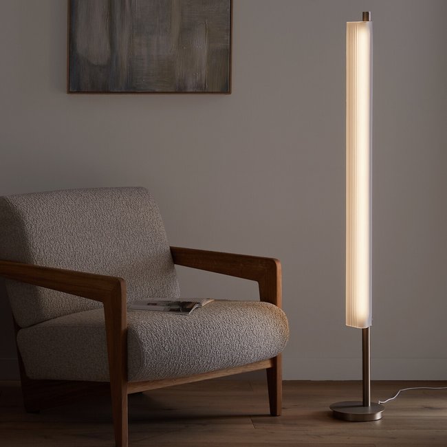 Lampadaire verre sablé design Gallina, Strozzi Couleur champagne <span itemprop=