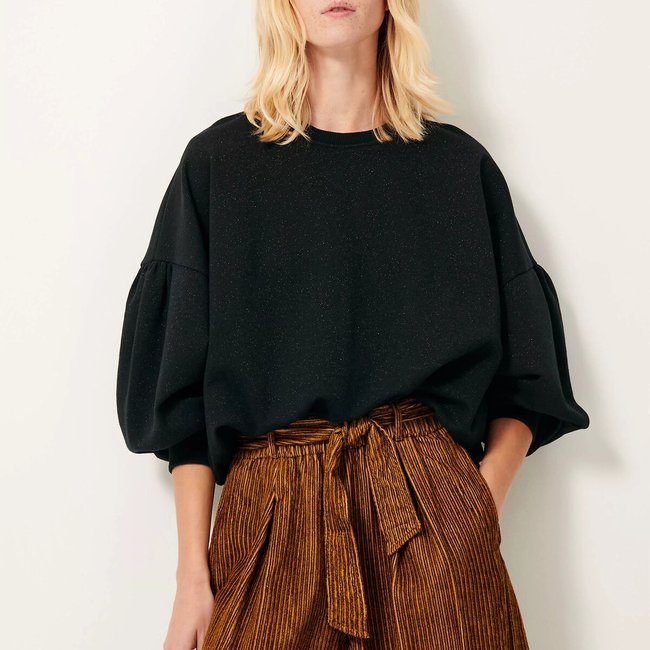 Yunoluz oversize sweatshirt, black marl, SESSUN