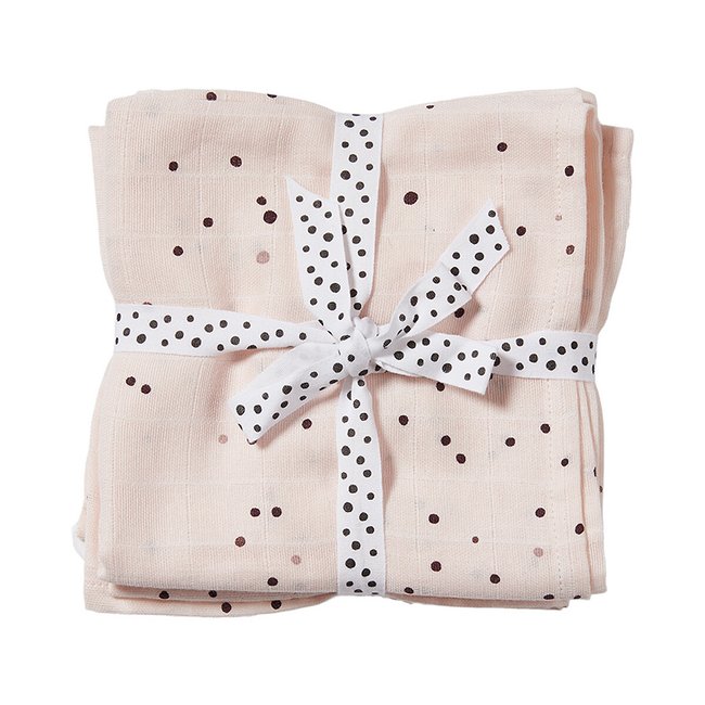 Fraldas Maxi dreamy dots, lote de 2, 120 x 120 cm rosa <span itemprop=