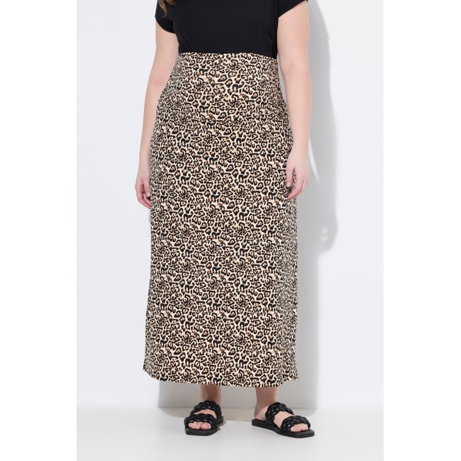 Jupe maxi en jersey imprimé de grossesse abricot clair <span itemprop=