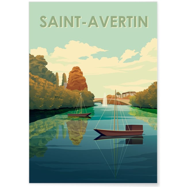 Affiche ville Saint-Avertin Couleur blanc <span itemprop=