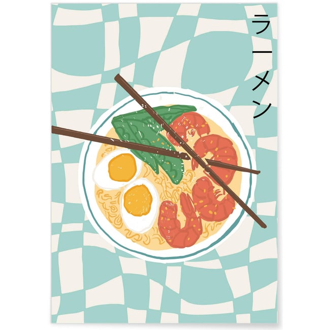 Affiche Ramen 2 Couleur blanc <span itemprop=