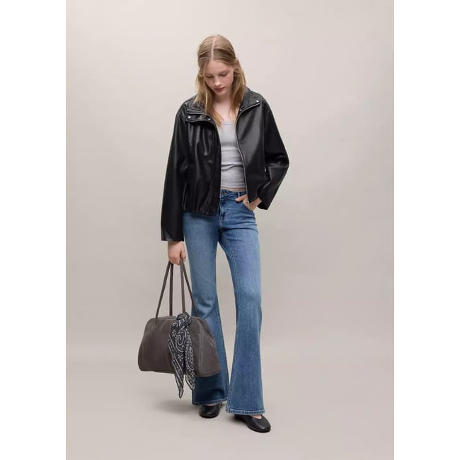 Veste col cheminée à poches noir <span itemprop=