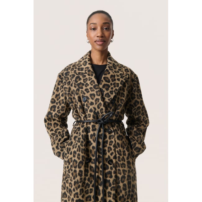 Veste d'extérieur imprimé leopard jacquard <span itemprop=