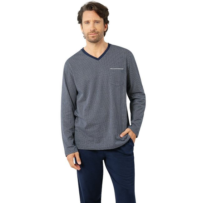 V-Neck Pyjamas, navy, EMINENCE
