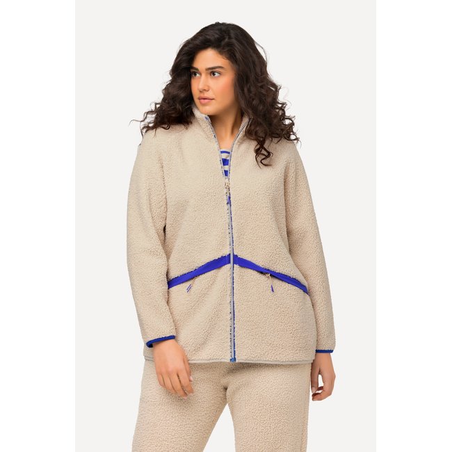 Veste polaire très douce à col montant vanille <span itemprop=