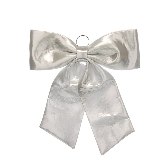 60cm Nordic Lights Decorative Metallic Effect Bow, silver-coloured, SO'HOME