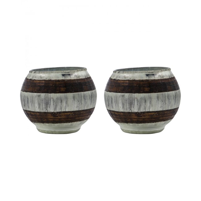Lot de 2 photophores Stripe 9x7 cm Couleur v019844 <span itemprop=