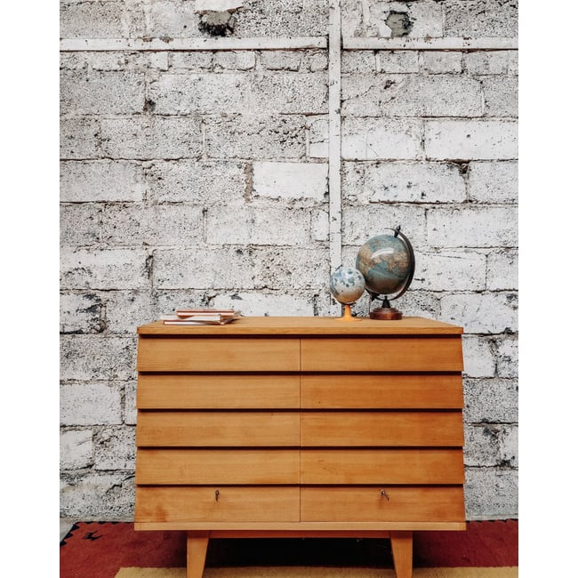 Meuble de rangement en bois Gustave N°136 - Bon état Couleur bois <span itemprop=