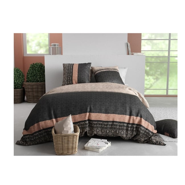 Housse couette + taie Obsetnique gris <span itemprop=