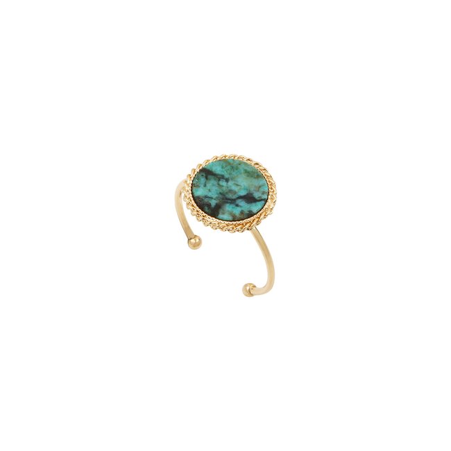 Bague lady jaspe africain bleu <span itemprop=