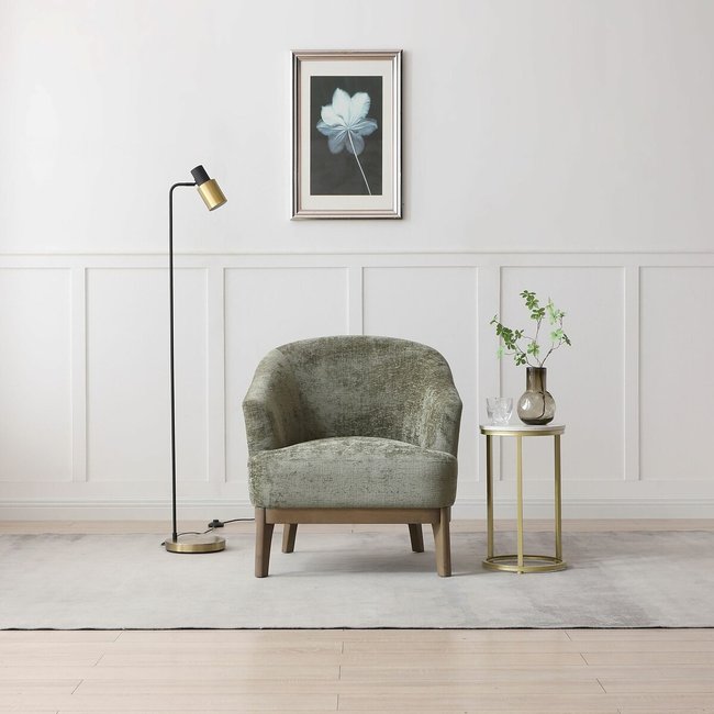 Eliana Chenille Tub Chair, olive, SO'HOME