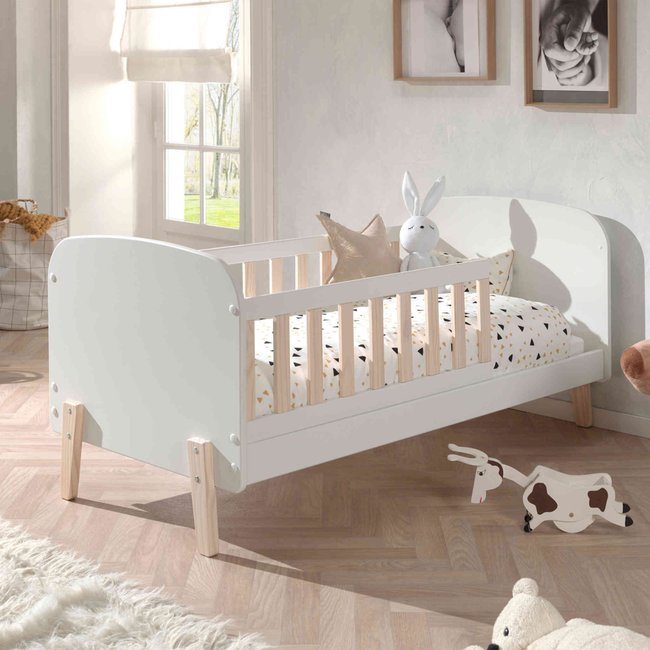 Lit à barreaux en bois Couleur blanc <span itemprop=