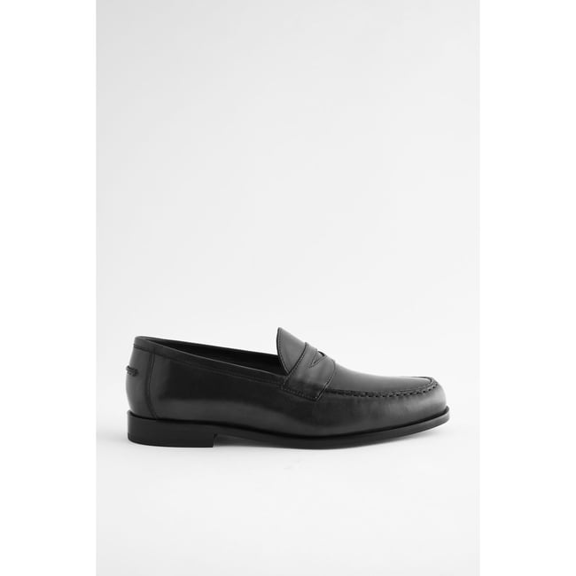 Mocassins à enfiler coupe classique noir <span itemprop=